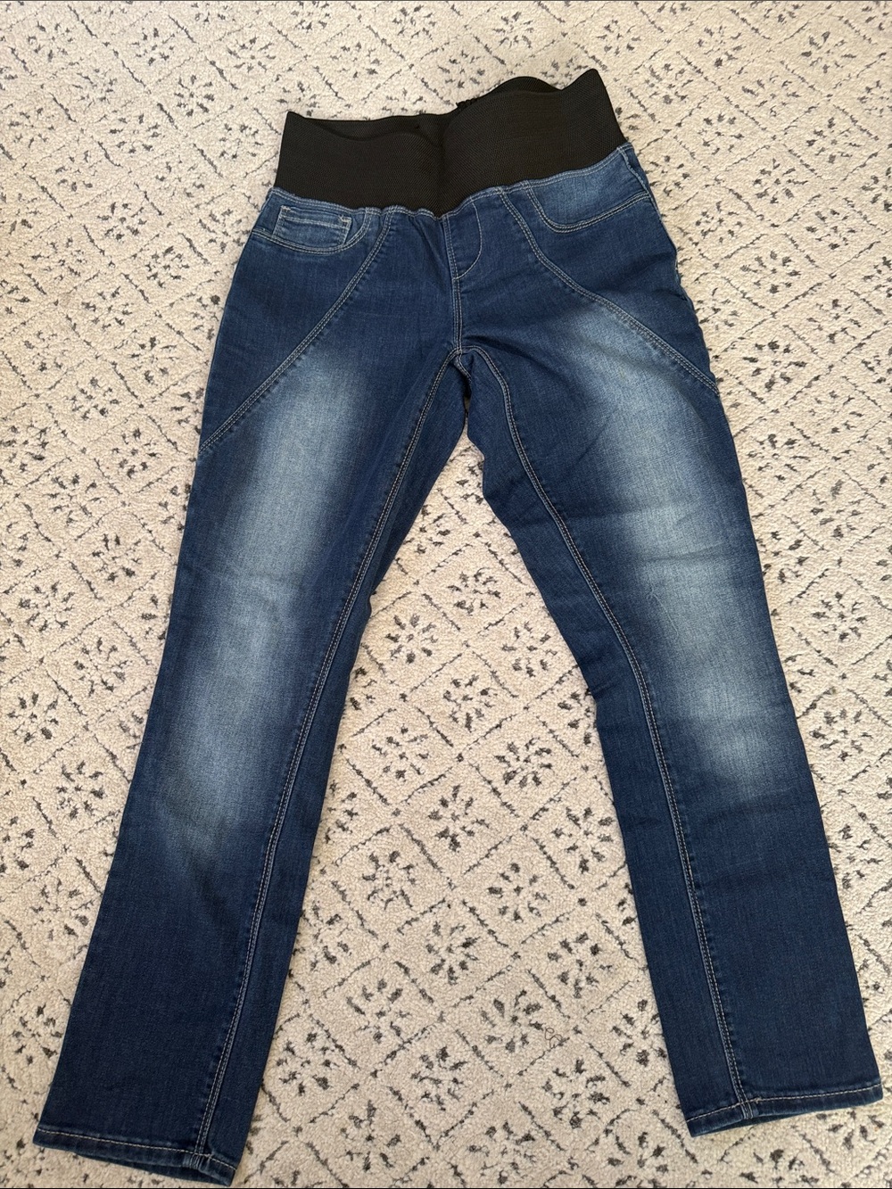 Dkny Dark Blue Jeggings with Black Stretch Waistband